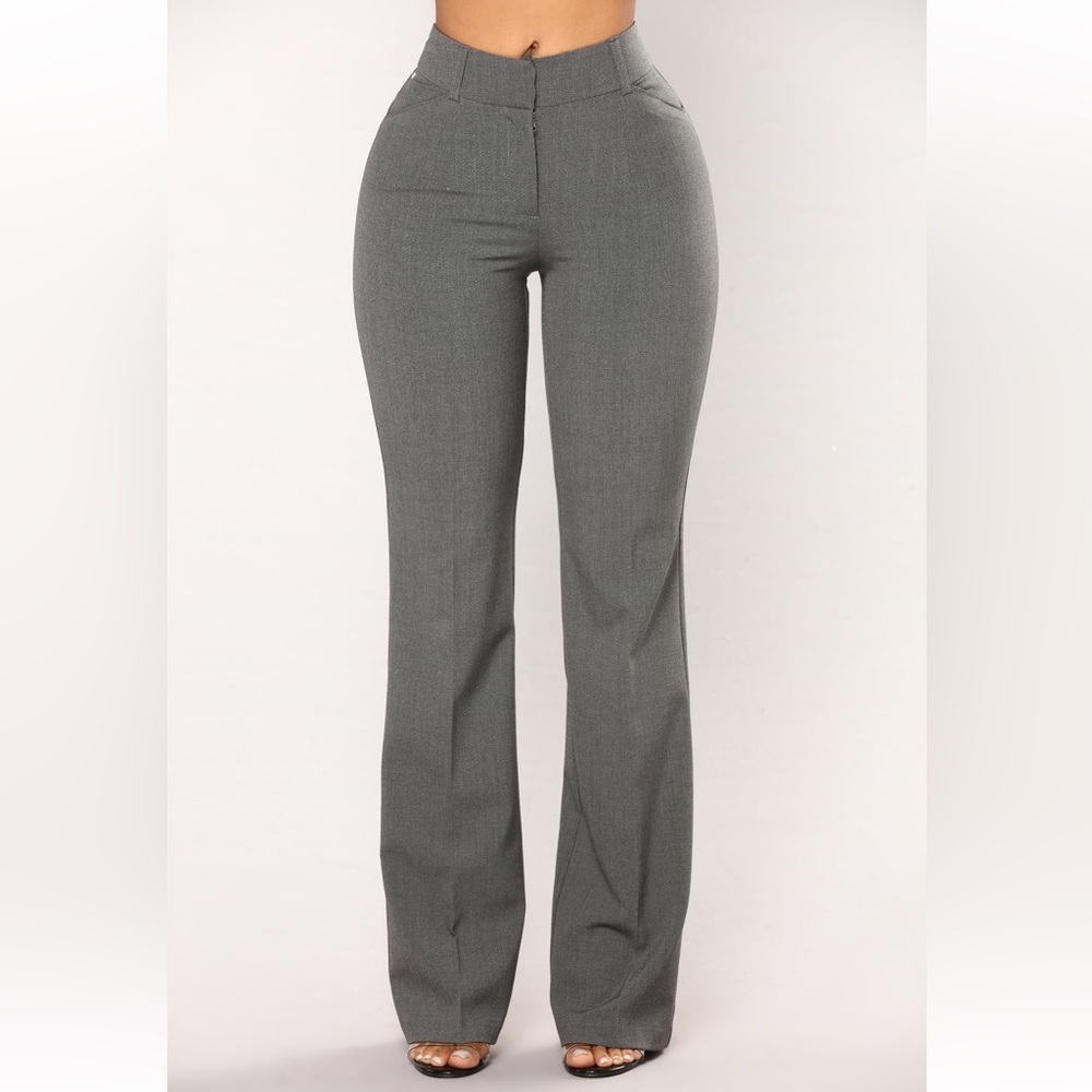 Fashion Nova high rise dress pants. Color gray. Size XL. New with tags